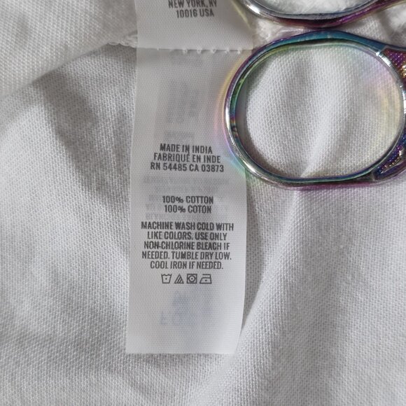 Aerie Oversized Shirt Women XXL Ivory LS Buttons Pockets Cotton Slouchy Top Boho - Picture 13 of 16